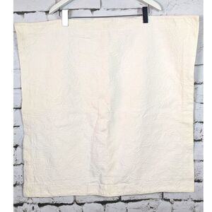 RALPH LAUREN European Square Matelassé Pillow Sham Cream Quiet Luxury 24"x24"